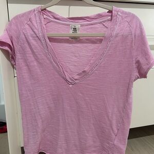 Free people Pink V-Neck Women Top